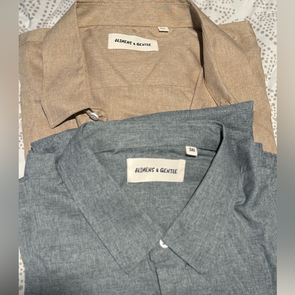 Men's Shirt - tan & blue